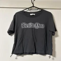 ウィゴー　ロゴプリント 半袖Tシャツ チャコールグレー