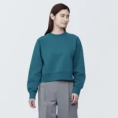 無印良品　スウェットシャツ（クルーネック長袖） 婦人M ダークグリーン