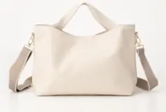 Honeys ライトベージュ 合成皮革 ショルダーバッグ