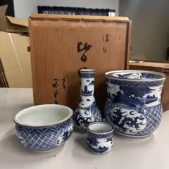 Ｒ４１１　皆具　『平安　手塚玉堂造』『金彩色絵唐草文』　共箱　茶道具 R411 皆具 『平安 手塚玉堂造』『金彩色絵唐草文』 共箱