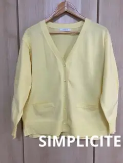 SIMPLICITE レディース　ソフトカーディガン　トップス　イエロー