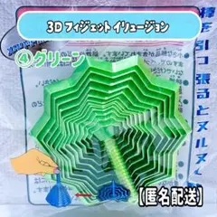 ④フィジェットトイ 3D イリュージョン グリーン 知育 視覚 おもちゃ