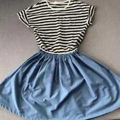 devirock 半袖ストライプワンピース 130