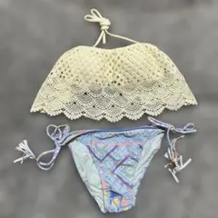 レディース セパレート水着 ビキニ レース オフホワイト