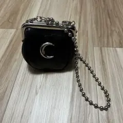 ブラック月モチーフ ハンドバッグ