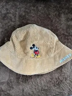 ミッキー コーデュロイハット ベージュ