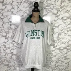 INGNI　イング　（M）　オーバーサイズ　ハーフジップ半袖トレーナー　グレー緑