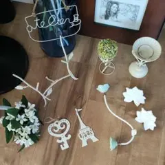 白アイアン、アンティーク雑貨 ８点セット