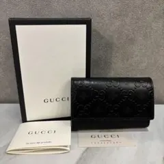 【未使用品】 GUCCI 蜂 ビー 6連 キーケース ブラック レザー GGのサムネイル