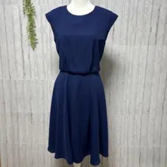 新品❤️コムサイズム【9】ワンピース ノースリーブ ネイビー フォーマル 膝丈