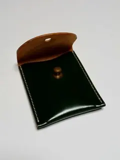 本革 コンパクト小物入 ダークグリーン