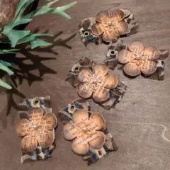 デニムリメイク☆レトロクラシックシャビーお花✿✕お花✿タグ