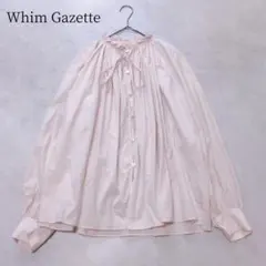 美品 ウィムガゼット 洗える フリルカラー ギャザーボリュームブラウス