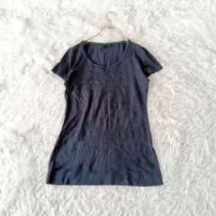 トミーフィルフィガーTommy Hilfiger 半袖Tシャツ ロゴ刺繍M紺のサムネイル
