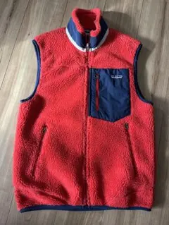 patagonia フリースベスト 赤×ネイビー　size S