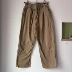 ベージュ ワイドパンツ ゴム スピンズ L