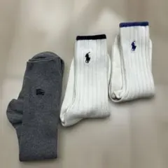 ラルフローレンソックス2足　バーバリーソックス1足23〜24cm