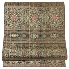 V1660 ●高級 正絹 正倉院宝華文 六通 袋帯 花文