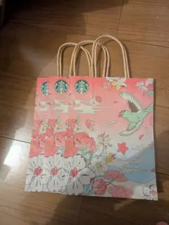 スターバックス　桜デザイン ショップ袋 3枚セット