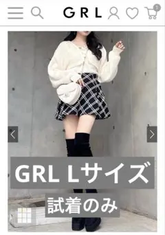 GRL ダイヤチェック柄ツイードフレアミニスカート ブラック インパン裏地付き