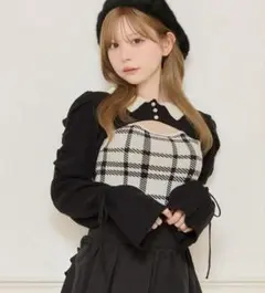 apres jour アプレジュール 袖リボンニットアンサンブルのサムネイル