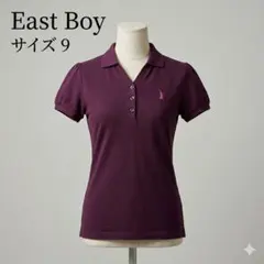 EASTBOY ポロシャツ 人気 女神刺繍ロゴ 半袖 プラム 状態良好 M9のサムネイル