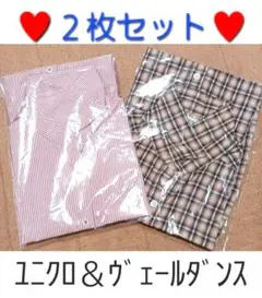 ☆✿ユニクロ長袖シャツ＆ヴェールダンス半袖シャツ✿ ストライプシャツ/ブラウス☆