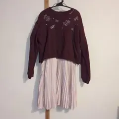 メゾピアノ　ワンピースとトレーナー(?)のセット　160