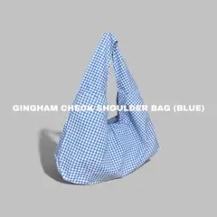 GINGHAM CHECK SHOULDER BAG (BLUE) 3348Bのサムネイル