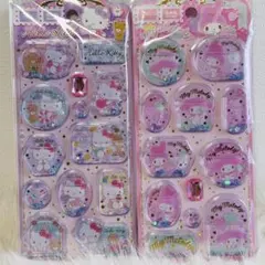 海外正規品 サンリオ ハローキティ マイメロ 水シール風 2枚
