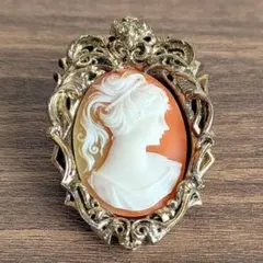 女性像 カメオ　スカーフリング　留め具　ネックレストップ