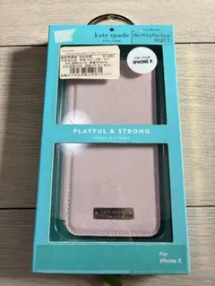 kate spade iPhone X ブックタイプケース ピンク au+1