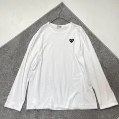 プレイコムデギャルソン 長袖Tシャツ XL 白 ブラックハート 日本製のサムネイル