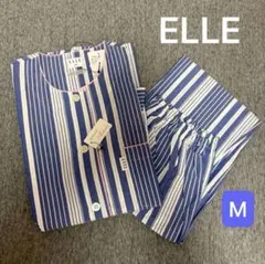 《新品》ELLE エル　オシャレな薄手パジャマ　半袖8分ズボン　M ブルーのサムネイル