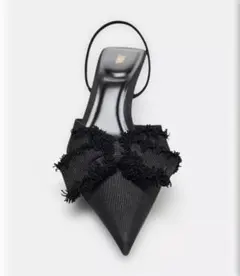 ZARA リボン付きスリングバッグヒールシューズ　完売商品　39