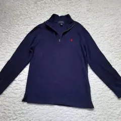 ポロ ラルフローレン ネイビー ハーフジップアップセーター M（175/96A 