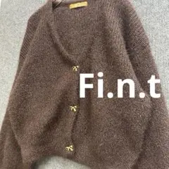 Fi.n.t フィント　ニットカーディガン バルーンスリーブ　リボンボタン
