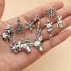 ハンドメイド用 カン付き シルバークリスマスチャーム(50個セット)★*゜