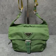 良品 PRADA プラダ ナイロン ハンドバッグ 三角ロゴ 白タグ ベージュ