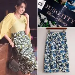美品JUSGLITTYジャスグリッティー フラワープリント スカート