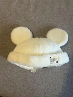 ディズニー　ミッキーボアキャップ　ホワイト