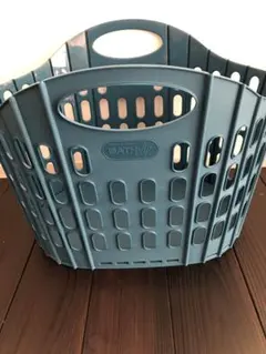 折りたためる ランドリーバスケット洗濯かごネイビー系バスケット収納アウトドア新品