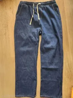 ダークブルー イージーパンツ ゴムウエスト