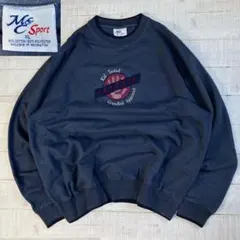 M&C Sport 刺繍ロゴ 90s スウェット ネイビー XL アメカジ