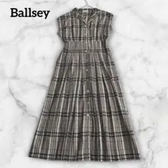 美品 Ballsey バレッタプラッド オープンカラーシャツワンピース