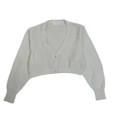 【美品】HARE ショート丈ニット カーディガン ホワイト Vネック FREEのサムネイル