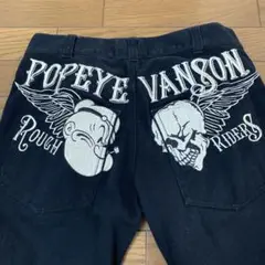 vanson&popeye コラボブラックデニム。