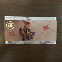 【新品未使用】ズートピア　オーマイカフェ　特典　箔押しカード　ニック　フィニック