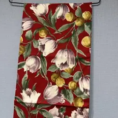 赤 花柄 綿 2m