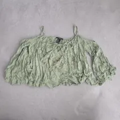 FOREVER21 フリルデザイン オフショルダーシャツ Sサイズ